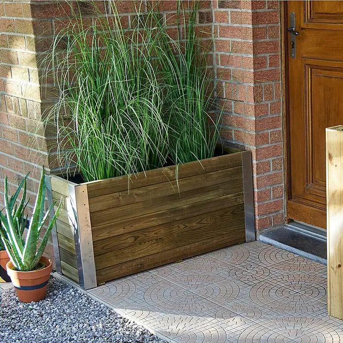 Forest-Style Macetero para plantas Bambou - Dimensiones externas (L x An x Al): 100 x 30 x 50 cm, Madera, Marrón - Foto ambiente