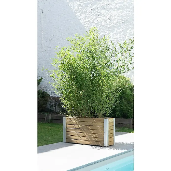Forest-Style Macetero para plantas Bambou - Dimensiones externas (L x An x Al): 100 x 30 x 50 cm, Madera, Marrón - Foto ambiente