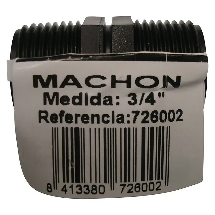 Machón roscado M-M - ¾″, Plástico