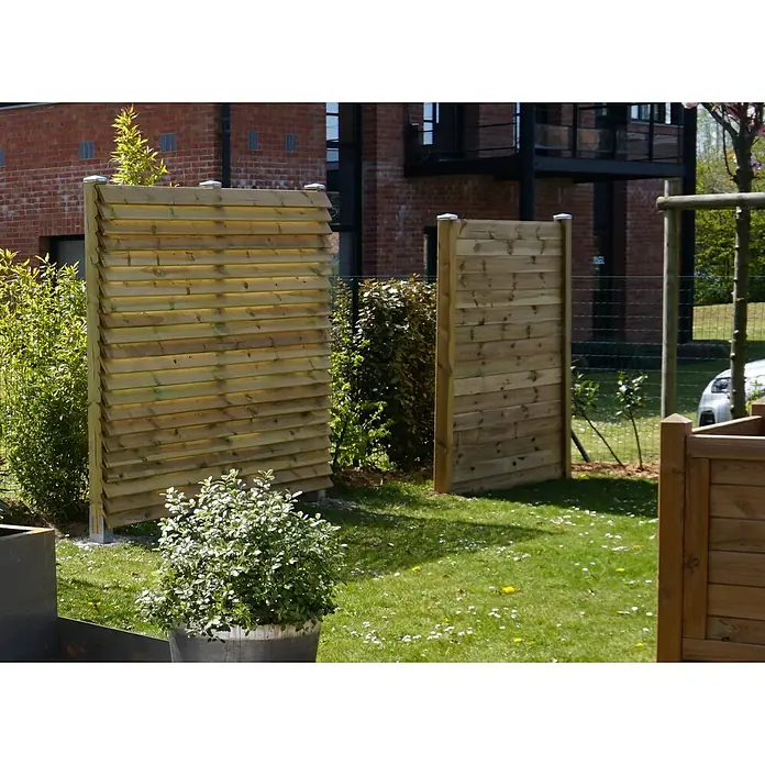 Forest-Style Poste para cercado en V - Altura: 200 cm, Natural, Madera - Foto ambiente
