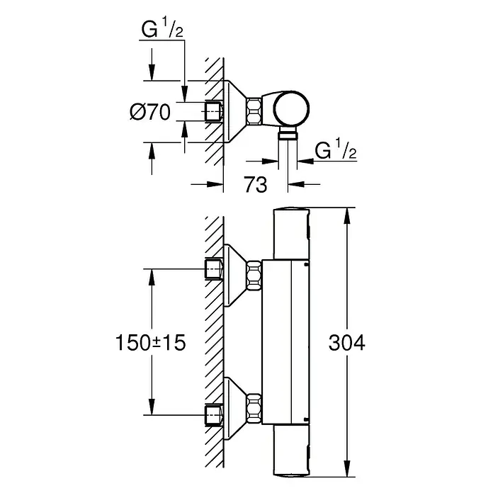 Grohe Grifo termostático de ducha Precision Start - Cromo, Brillante
