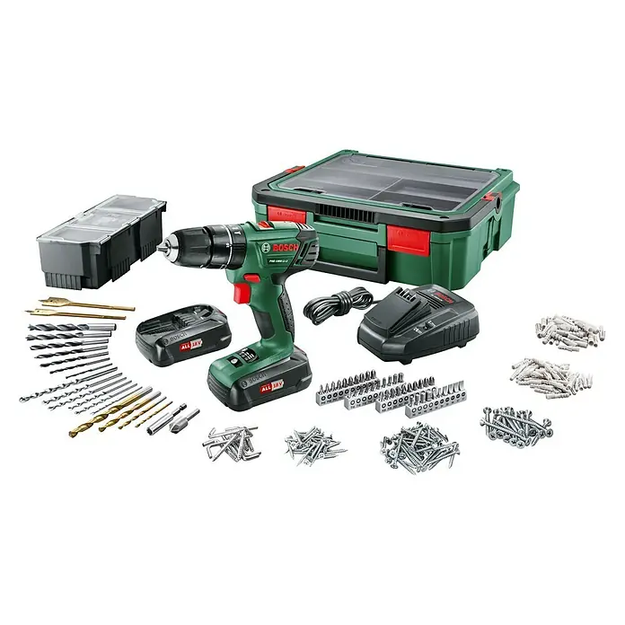 Bosch 18 V Power for All Akumulatorska udarna bušilica/odvijač PSB 1800 LI-2 - 18 V, 1,5 Ah, 440 okr/min - 1.350 okr/min - Dijagonalni pogled
