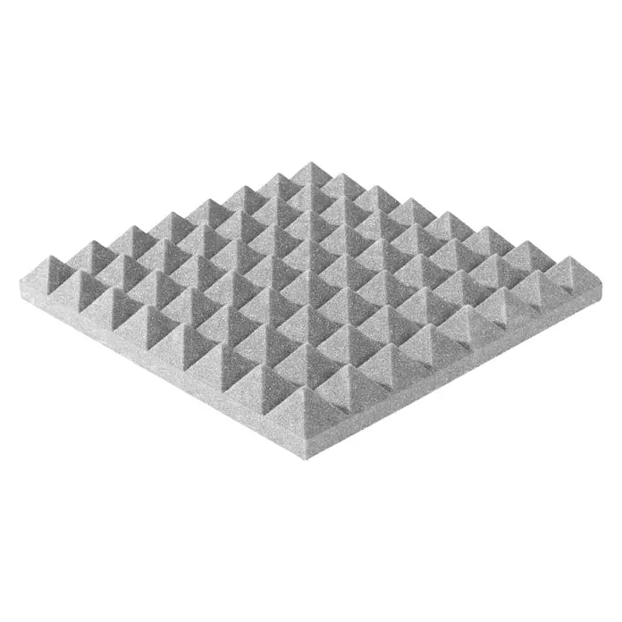 Noppenschaum Akupur - 40 x 40 x 7 cm, Pyramide - Diagonale Ansicht