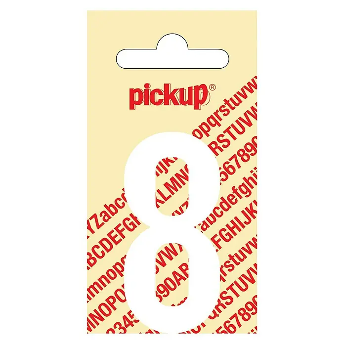 Pickup Naljepnica - Motiv: 8, Bijele boje, Visina: 60 mm - Pogled sprijeda