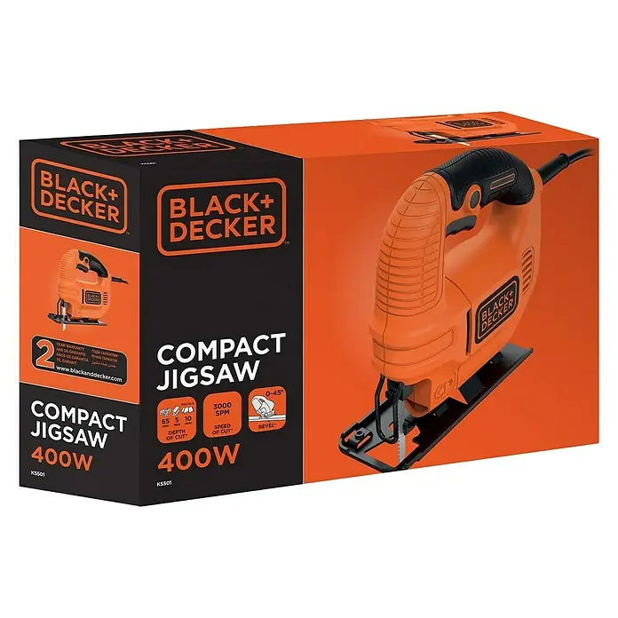 Black+Decker Caladora KS501 - 400 W, 3.000 carreras/min. - Vista angular
