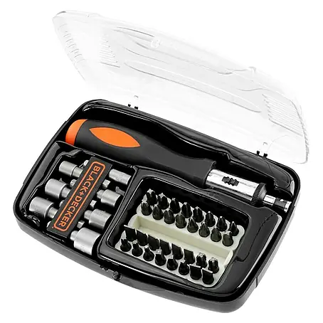 Black+Decker  Estuche de puntas con carraca A7062-XJ