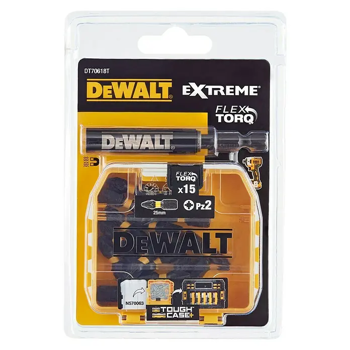 Dewalt Set de puntas DT70618T-QZ - 15 pzs. - Vista frontal