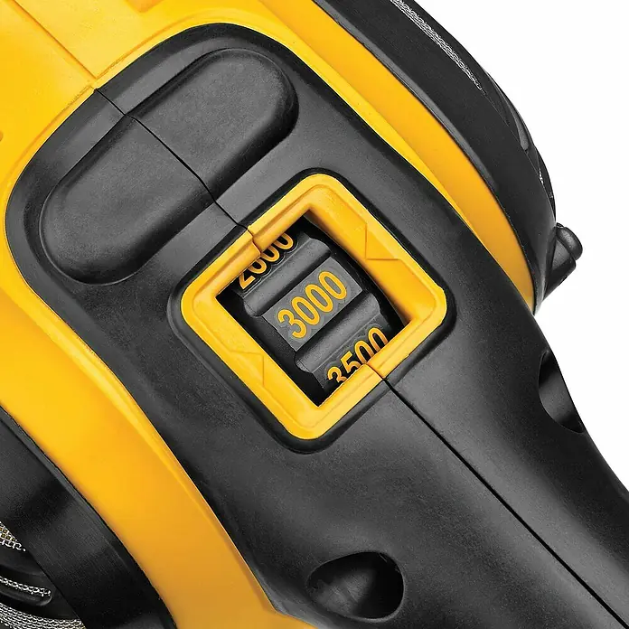 Dewalt Pulidora rotativa DWP849X-QS - 1.250 W, Diámetro plato de pulir: 180 mm, 600 r.p.m. - 3.500 r.p.m. - Primer plano
