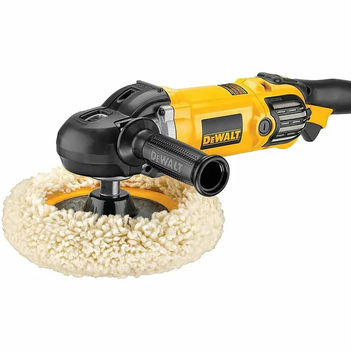 Dewalt Pulidora rotativa DWP849X-QS - 1.250 W, Diámetro plato de pulir: 180 mm, 600 r.p.m. - 3.500 r.p.m. - Primer plano