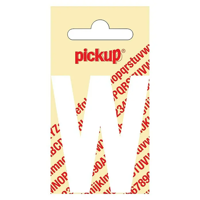 Pickup Naljepnica - Motiv: W, Bijele boje, Visina: 60 mm - Pogled sprijeda