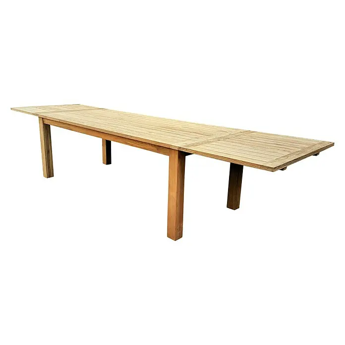 Sunfun Noemi Mesa extensible de jardín - L x An: 220 x 100 cm, Material del tablero de la mesa: Madera