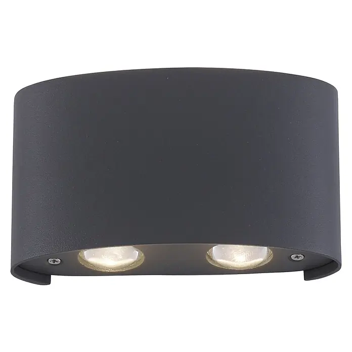 Paul Neuhaus LED-Wandstrahler Carlo - 4,5 W, L x B x H: 13 x 3,7 x 8 cm, Anthrazit, Warmweiß, 10 Stk. - Diagonale Ansicht