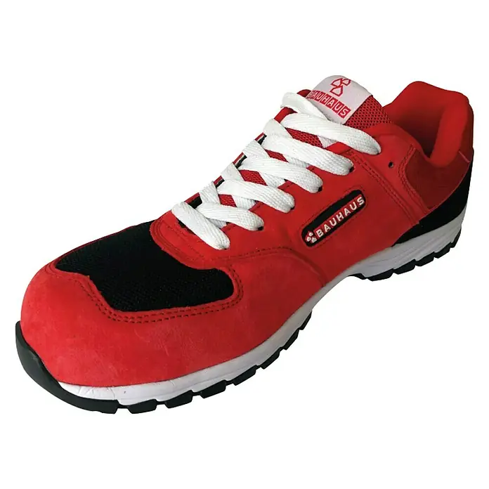 BAUHAUS Zapatos de seguridad - Rojo, 41, Categoría de protección: S3 - Vista angular