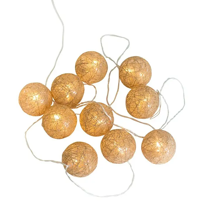 New Garden Guirnalda luminosa LED Pallina - Para exterior, 3,3 m, 10 luces, Color de luz: Blanco cálido - Vista descendente