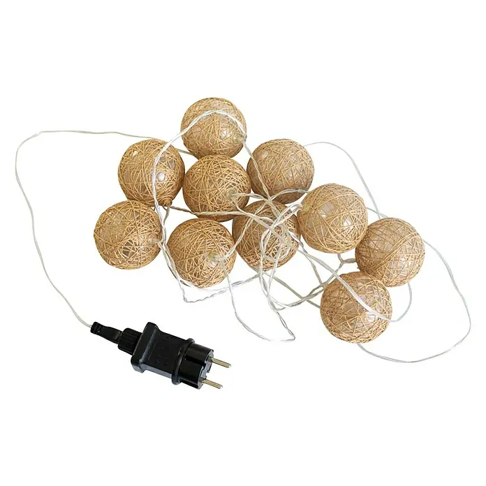 New Garden Guirnalda luminosa LED Pallina - Para exterior, 3,3 m, 10 luces, Color de luz: Blanco cálido - Vista descendente