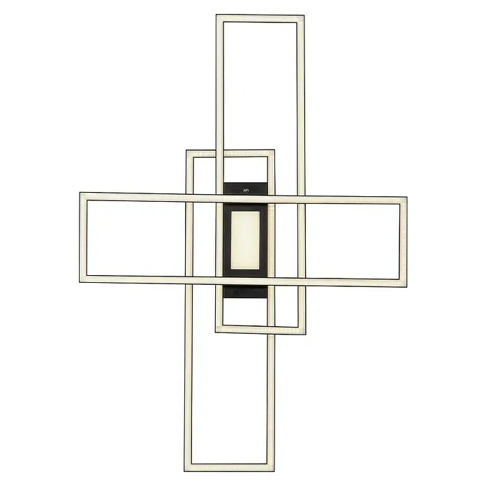 LeuchtenDirekt LED-Deckenleuchte Asmin - 50 W, L x B x H: 99,2 x 69,4 x 5 cm, Schwarz - Ansicht von unten