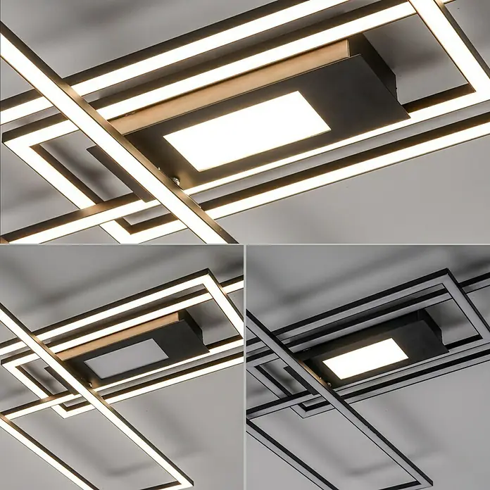 LeuchtenDirekt LED-Deckenleuchte Asmin - 50 W, L x B x H: 99,2 x 69,4 x 5 cm, Schwarz - Anwendungsbeispiel