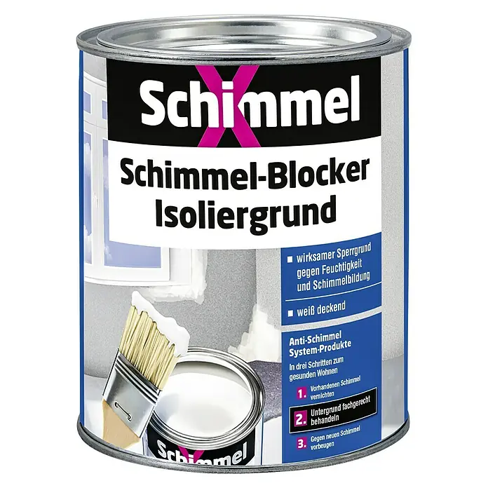 SchimmelX Anti-Schimmel-Grundierung Isoliergrund - Weiß, 750 ml - Vorderansicht