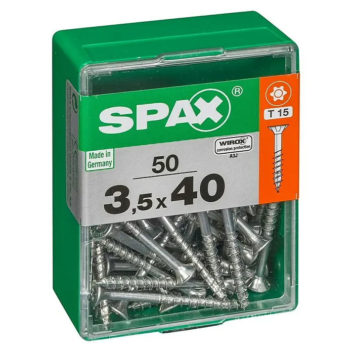 Spax Univerzalni vijak T-Star plus - Ø x D: 3,5 x 40 mm, Površina WIROX, T-Star plus, 50 kom - Pogled s lijeve strane