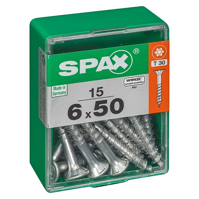 Spax Univerzalni vijak T-Star plus - Ø x D: 6 x 50 mm, Površina WIROX, T-Star plus, 15 kom - Pogled s lijeve strane