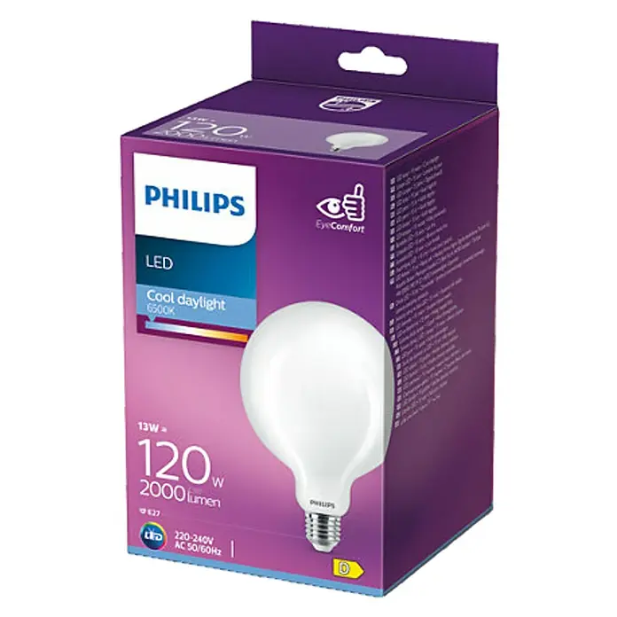Philips Bombilla LED Classic CDL - E27, 120 W, G120, 2.000 lm - Vista angular