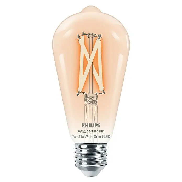 WiZ Bombilla LED Filamento vintage - E27, 6,7 W, 806 lm, Transparente - Vista frontal