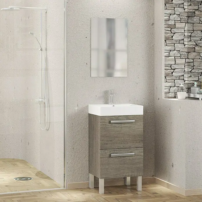 Conjunto de mueble de baño Lidia - 45 cm, 3 piezas, Nebraska - Foto ambiente
