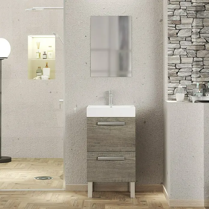 Conjunto de mueble de baño Lidia - 45 cm, 3 piezas, Nebraska - Foto ambiente