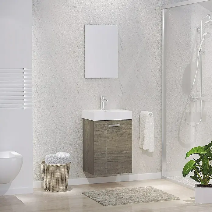 Conjunto de mueble de baño Mini - 45 cm, 3 piezas, Nebraska, Mate - Foto ambiente