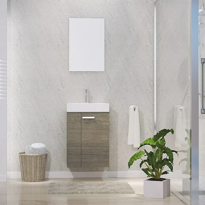 Conjunto de mueble de baño Mini - 45 cm, 3 piezas, Nebraska, Mate - Foto ambiente