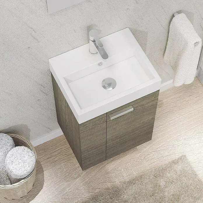 Conjunto de mueble de baño Mini - 45 cm, 3 piezas, Nebraska, Mate - Foto ambiente