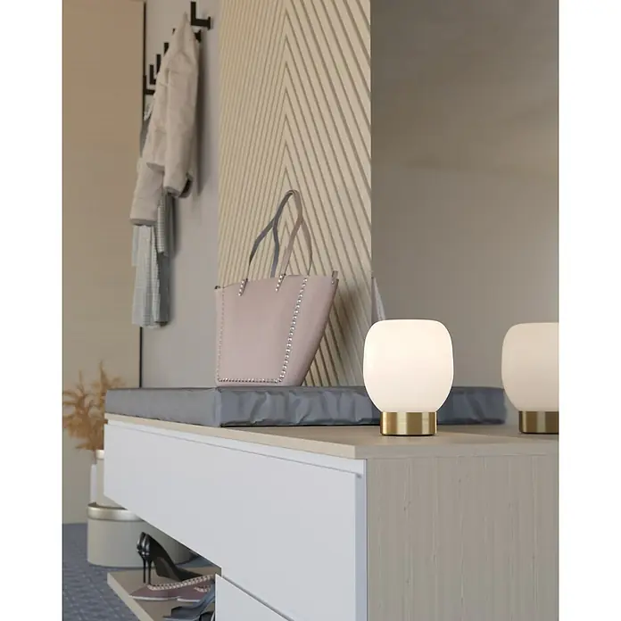 Eglo Manzanares Tischleuchte rund - 40 W, Ø x H: 145 mm x 18 cm, Gold, E27 - Stimmungsaufnahme