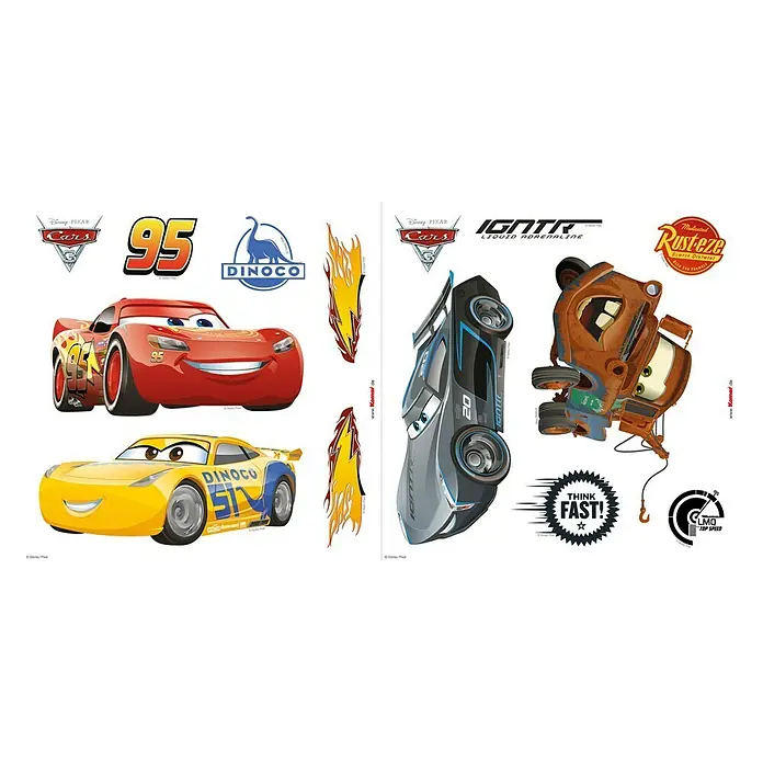 Komar Disney Edition 4 Fenstersticker Cars - Disney Cars, Bunt, 31 x 31 cm - Vorderansicht