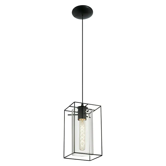 Eglo Pendelleuchte LONCINO - 60 W, L x B x H: 15 x 15 x 11 cm, Schwarz, E27