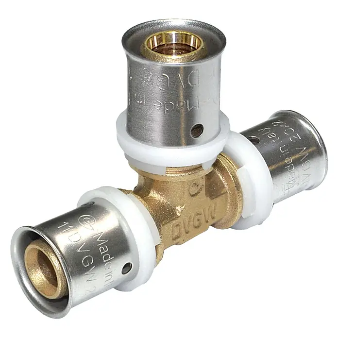 Press-T-Stück - Durchmesser: 3 x 20 mm, 10 Stk. - Diagonale Ansicht