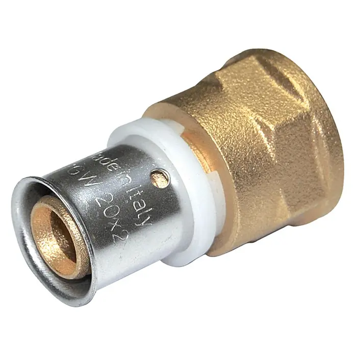 Press-Übergangsnippel - Durchmesser: 16 mm, Innengewinde: ½″, 10 Stk. - Diagonale Ansicht
