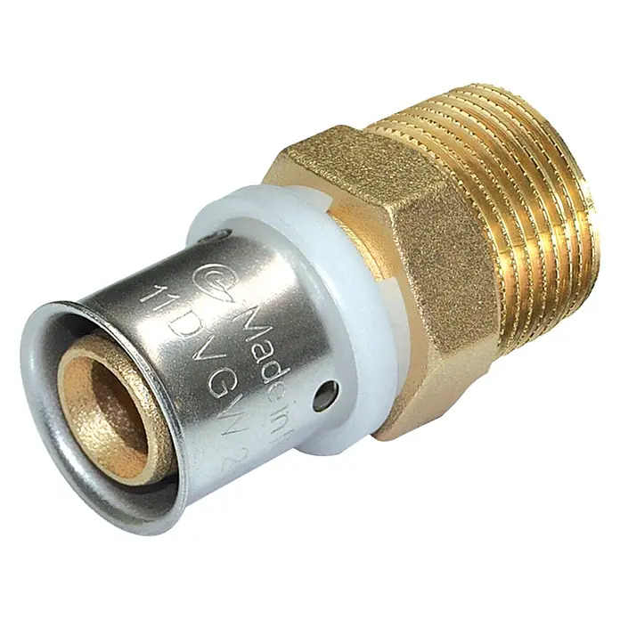 Press-Übergangsnippel - Durchmesser: 20 mm, ¾″, 10 Stk. - Diagonale Ansicht