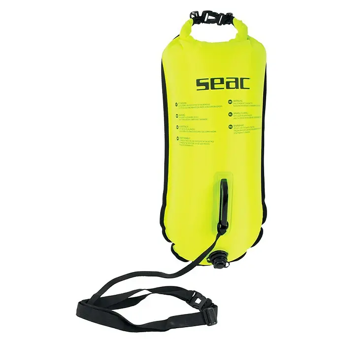 Seac Sub Boya de señalización de rescate Safe Dry - Amarillo, Capacidad: 28 l - Vista frontal