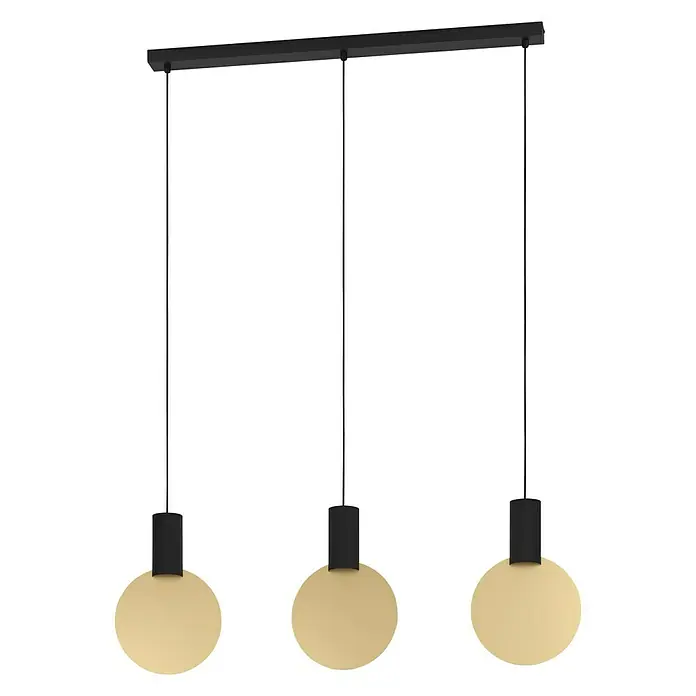 Eglo Pendelleuchte - 13,5 W, L x B x H: 91 x 5 x 11 cm, Schwarz/Gold, GU10, 3 Stk. - Vorderansicht