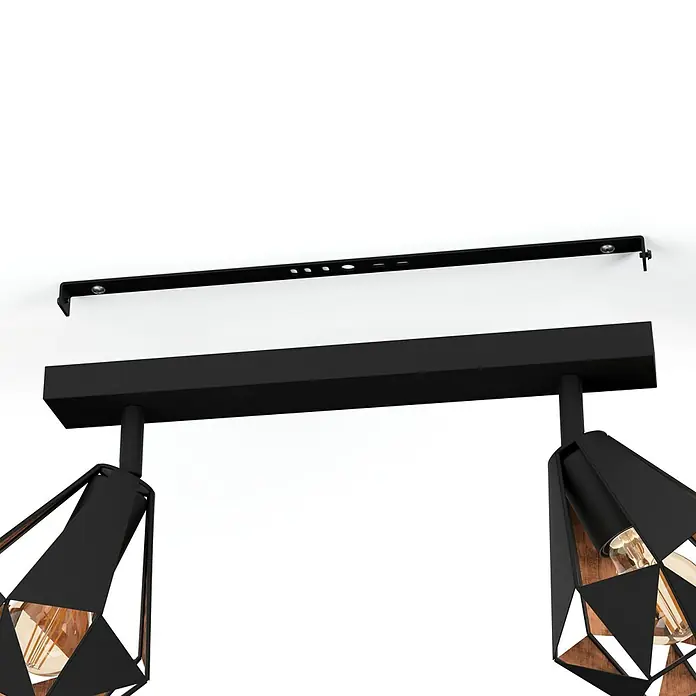 Eglo Carlton 7 Deckenstrahler - 80 W, L x B x H: 42 x 16 x 25,5 cm, Schwarz/Kupfer-antik, E27, 2 Stk. - Detailaufnahme