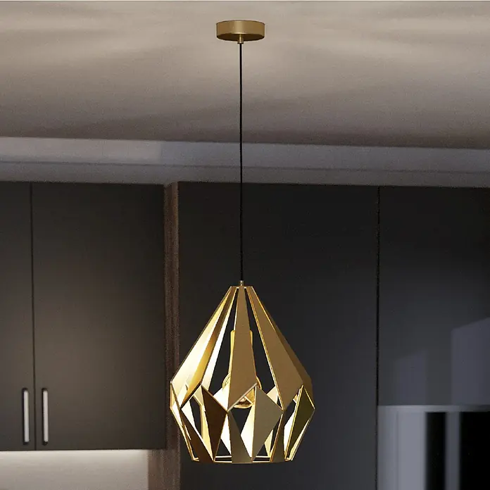Eglo Pendelleuchte CARLTON - 60 W, Gold, E27 - Bildausschnitt