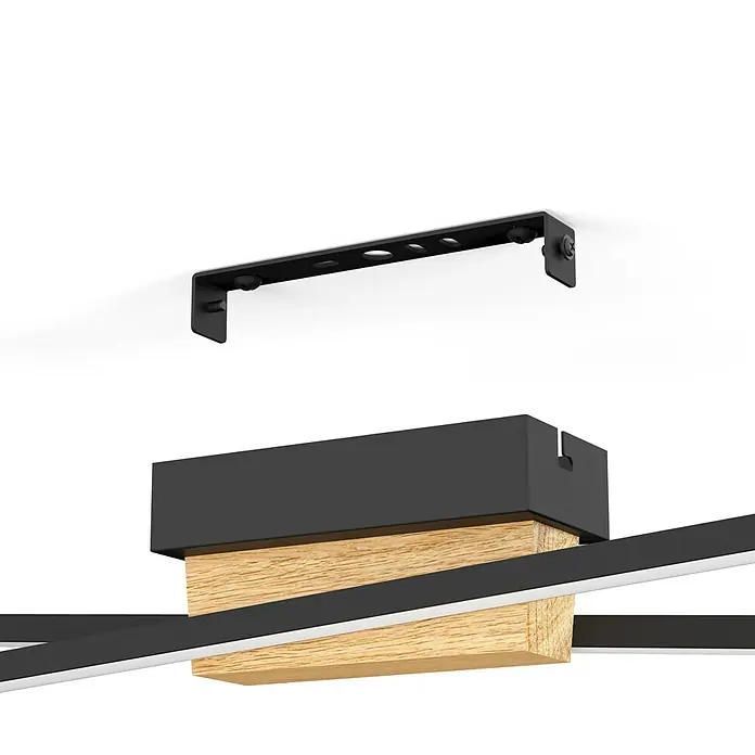Eglo Panagria LED-Wand- & Deckenleuchte - 12,6 W, Schwarz/Braun, Warmweiß - Detailaufnahme