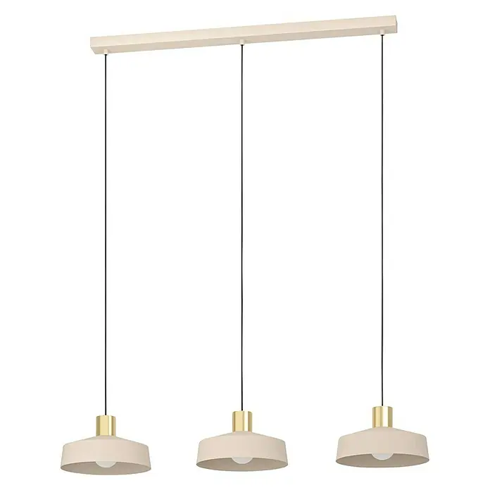 Eglo Pendelleuchte VALDIOLA - 120 W, L x B x H: 93 x 23 x 11 cm, Sand, E27, 3 Stk. - Vorderansicht