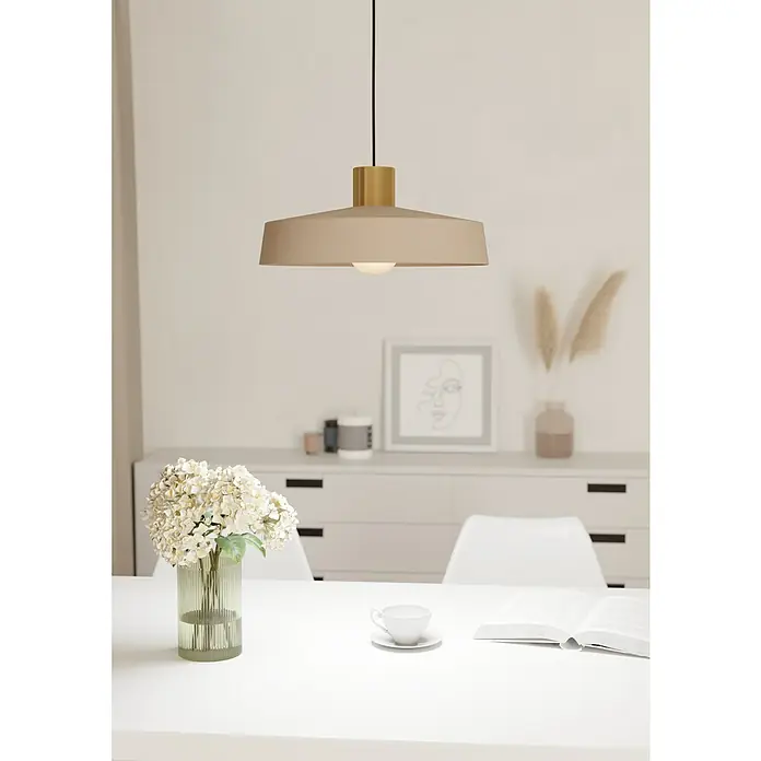 Eglo Pendelleuchte VALDIOLA - 40 W, Sand, E27, 1 Stk. - Stimmungsaufnahme
