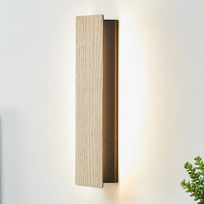 Eglo LED-Wandleuchte ZUBIALDE - 12 W, Schwarz/Braun, Warmweiß - Bildausschnitt