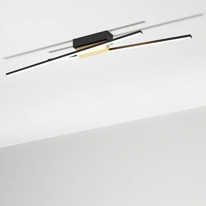 Eglo Panagria LED-Wand- & Deckenleuchte - 12,6 W, Schwarz/Braun, Warmweiß - Bildausschnitt