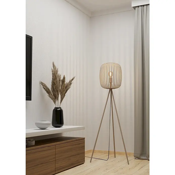 Eglo Romazzina Stehleuchte - 40 W, Höhe: 140,5 cm, Sand, E27 - Stimmungsaufnahme