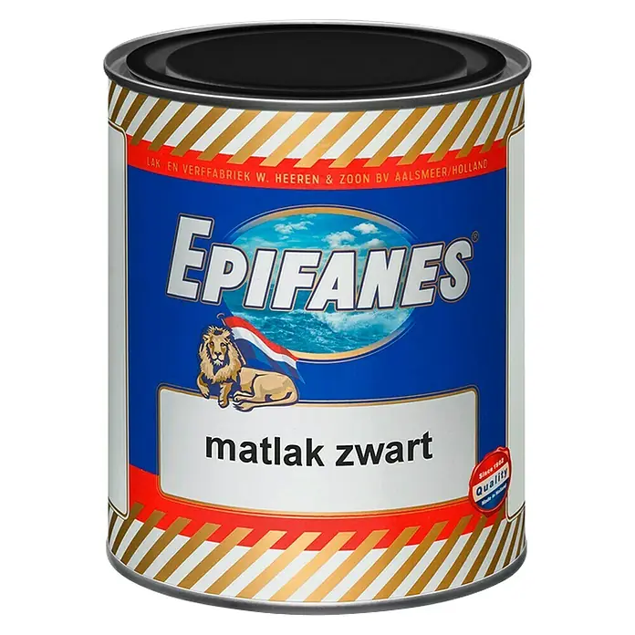 Epifanes Jachtlak Mat - Zwart, 750 ml - Vooraanzicht