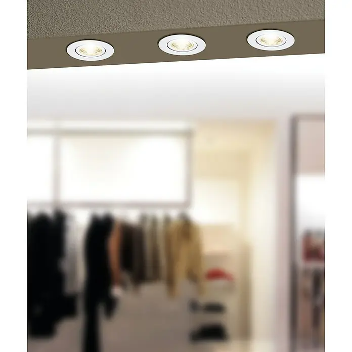 Eglo LED-Einbauspot SALICETO - Warmweiß, Durchmesser: 8,8 cm, 1 Stk., Weiß - Stimmungsaufnahme