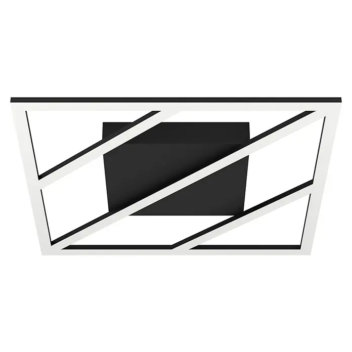 Eglo LED-Deckenleuchte ULISANO - 21 W, L x B x H: 42 x 42 x 5,5 cm, Schwarz - Diagonale Ansicht
